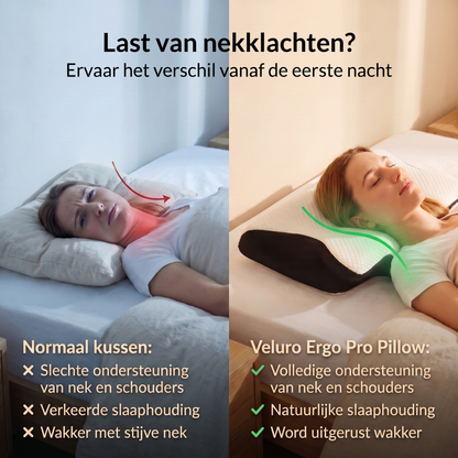 Veluro Ergo Pro Kussen - Dieper Slapen, Minder Nekklachten