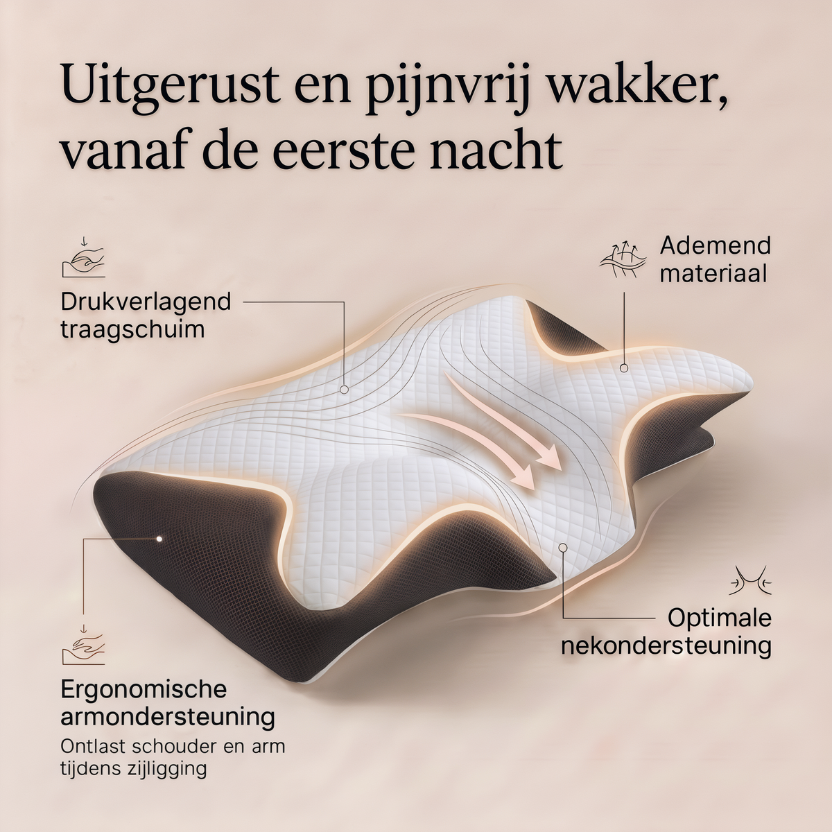 Veluro Ergo Pro Kussen - Dieper Slapen, Minder Nekklachten